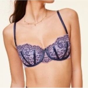 Adore Me- Lace Underwire Balconette Bra in Lavender size 34